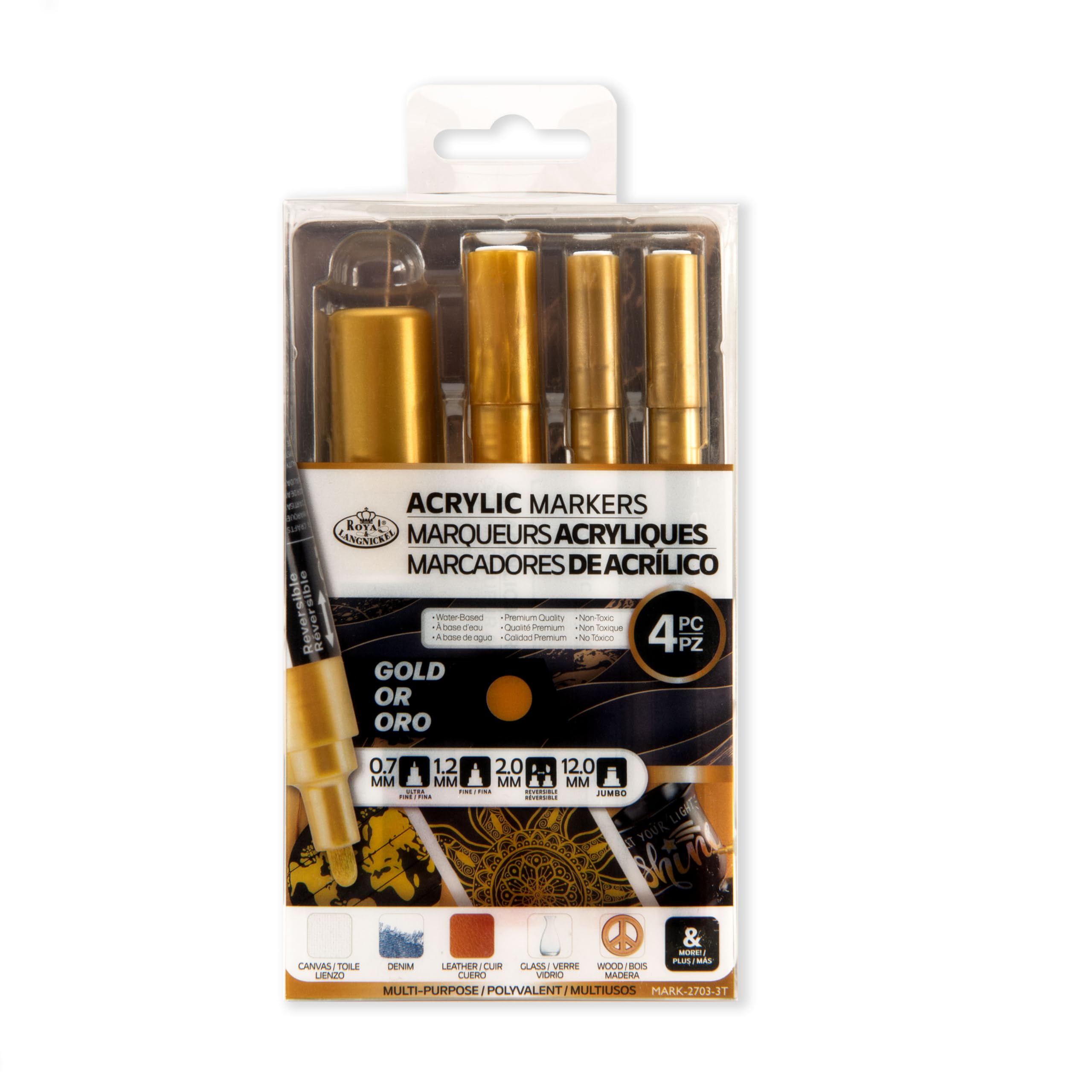 Amazon.com: Royal & Langnickel 4 Piece Gold Acrylic Paint Markers